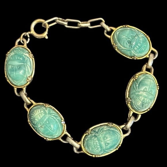 Vintage Jewelry - Vintage Scarab Bracelet